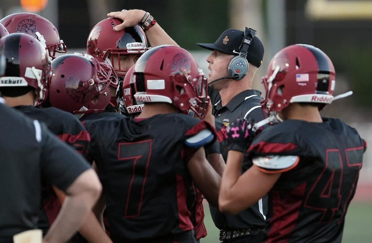 La Cañada High Coach Ryan Zerbel and the Spartans notched a victory in the season opener against Verbum Dei.