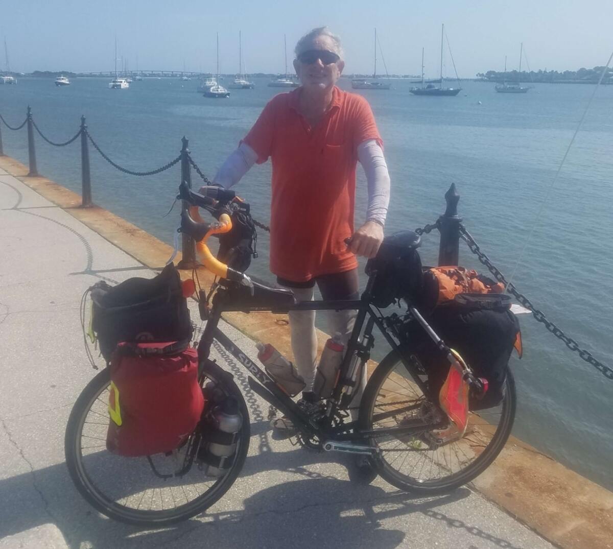 Stanger in Florida at the end of his journey.