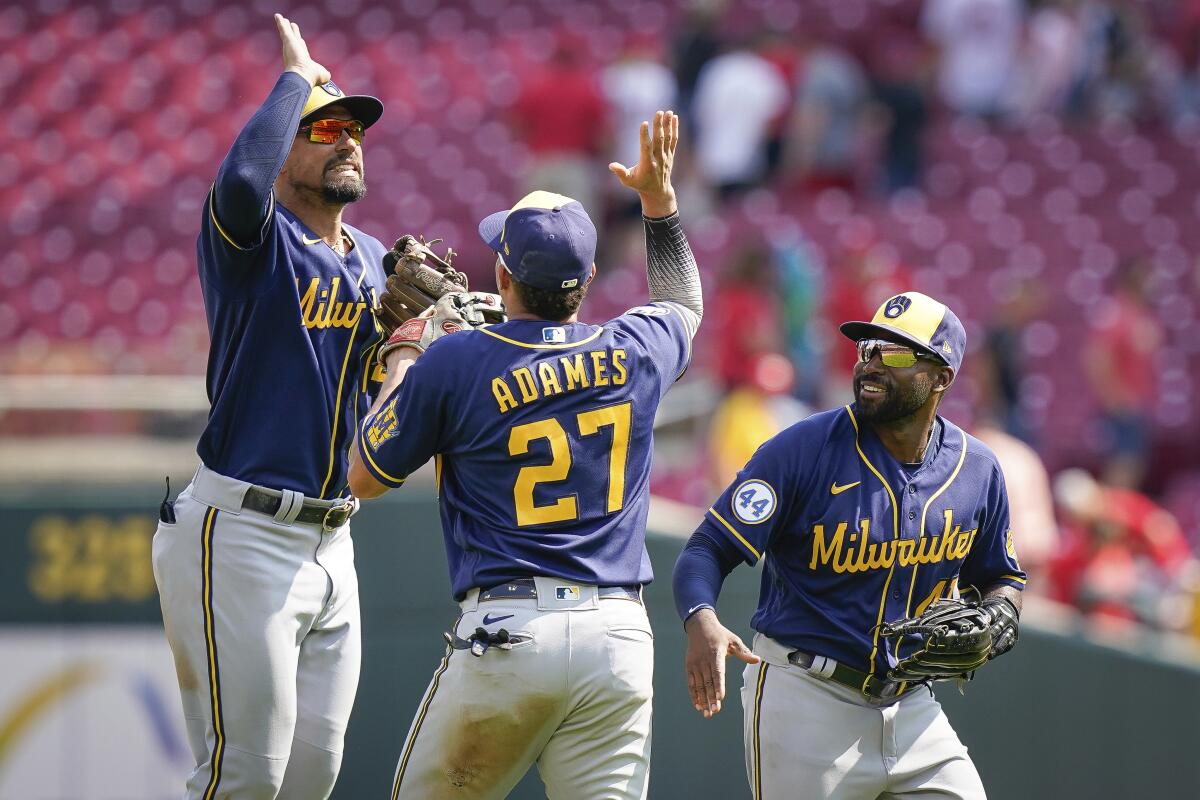 Road success helps Brewers take commanding NL Central lead - The San Diego  Union-Tribune