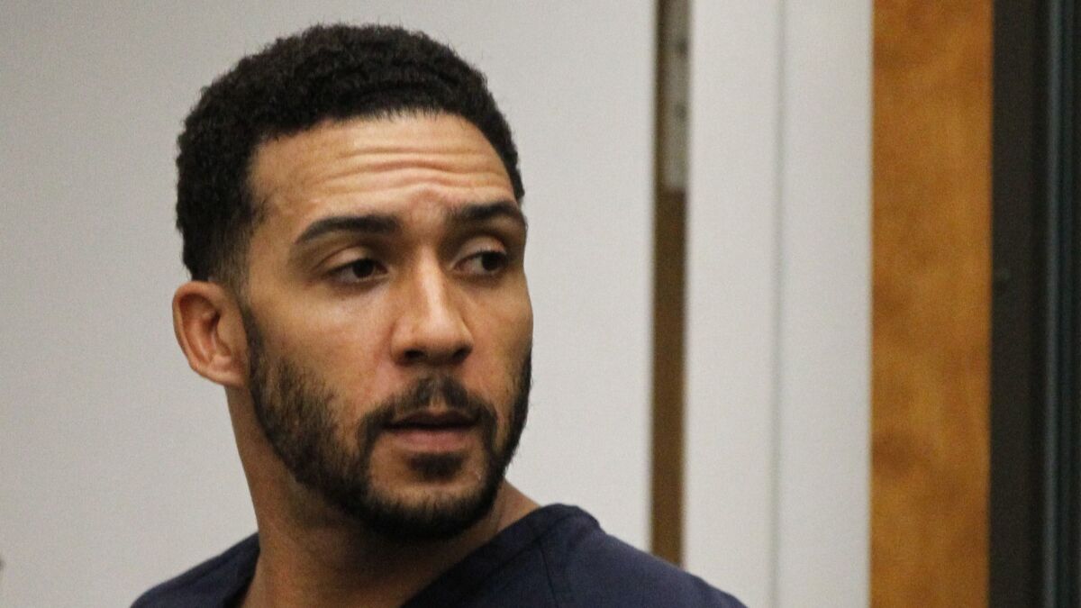 Former NFL player Kellen Winslow Jr. leaves his arraignment on rape and other charges in Vista on June 15, 2018.