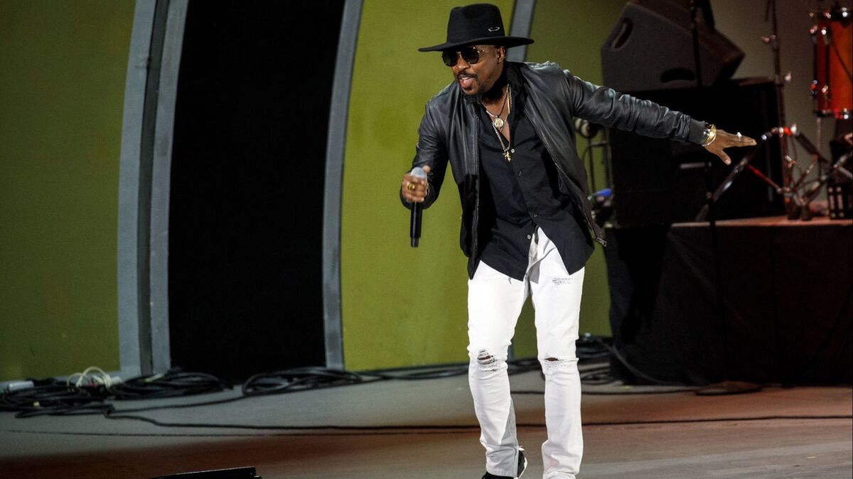 Anthony Hamilton performs during the Playboy Jazz Festival at the Hollywood Bowl on Saturday.
