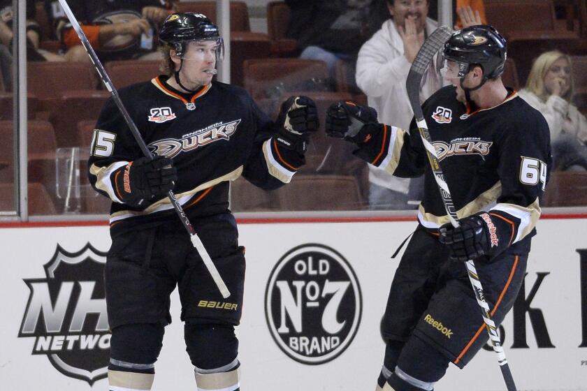 Ducks prospect Stefan Noesen suffered a season-ending knee injury during an American Hockey League game last week.