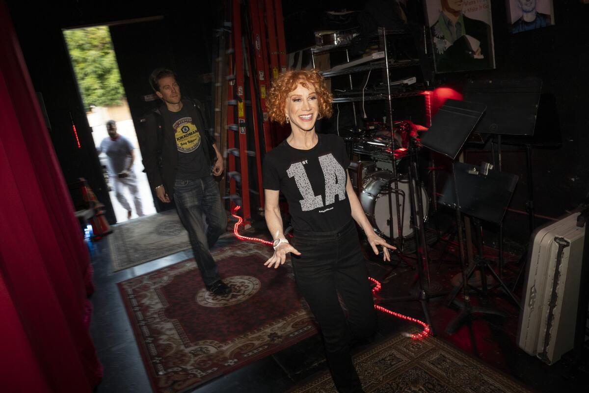 Kathy Griffin arrives with Randy Bick on July 8 for a show at the Largo at the Coronet, promoting her new documentary.