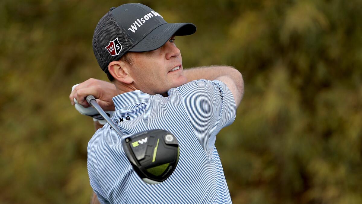 Brendan Steele watches his tee shot on the ninth hole during the second round of the Waste Management Phoenix Open at TPC Scottsdale on Friday.