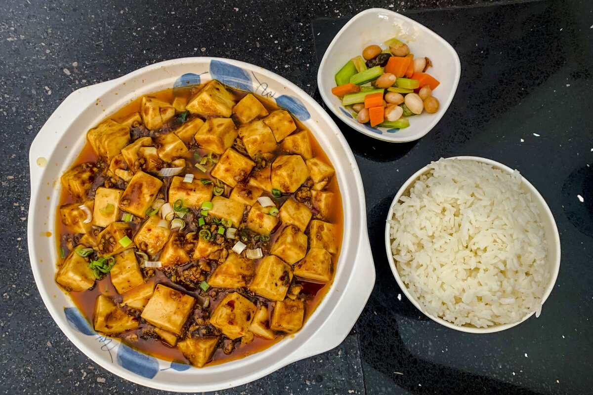 A maps tofu dish from Shaanxi Garden.