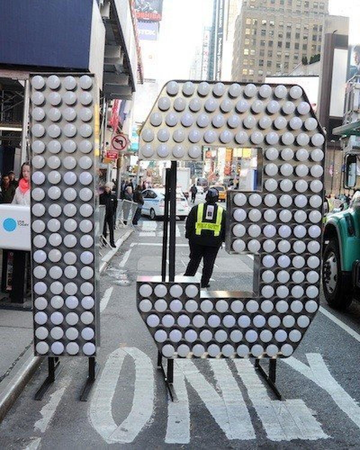 The lighted number 13 for "2013" arrived at Times Square last week.