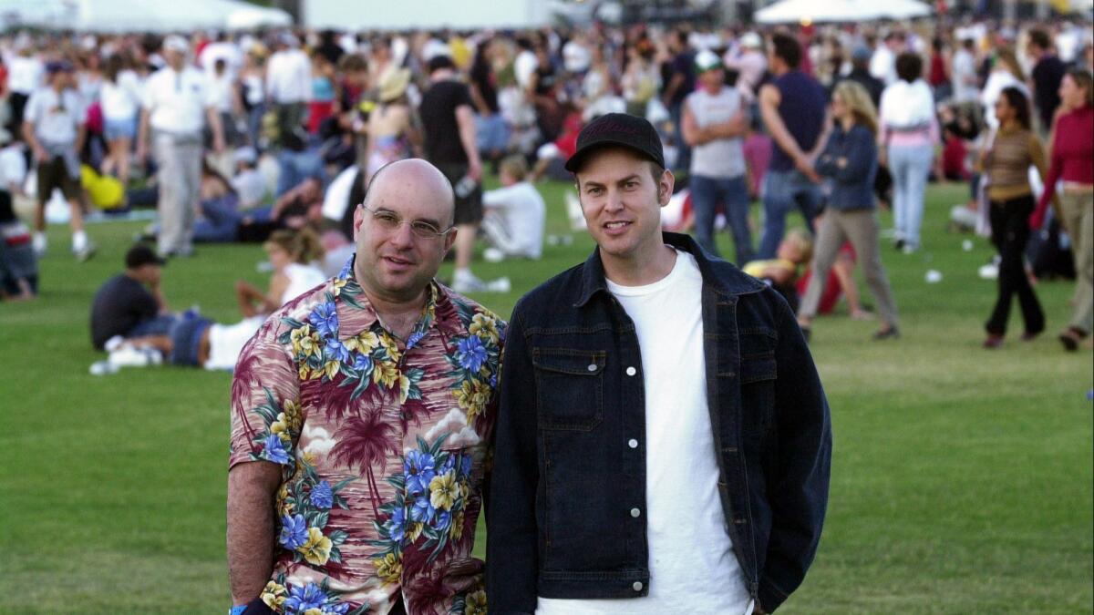 Coachella co-founders Rick Van Santen, left, and Paul Tollett in 2003.