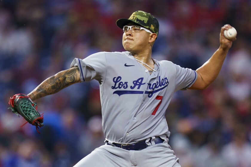 Los Angeles Dodgers starting pitcher Julio Urias