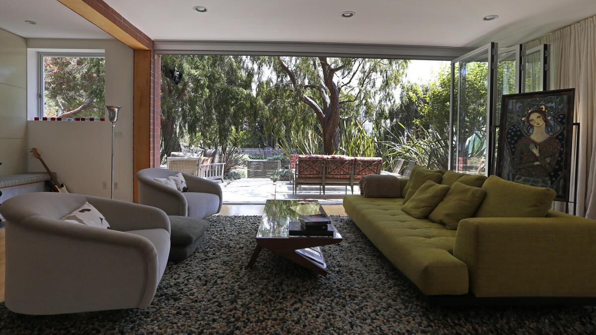 Maura Tierney's living room looks out on the canals of Venice, Calif.
