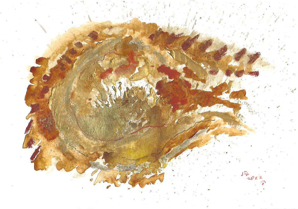 One of James Hubbell's new watercolors in the "Cosmos — Touching Stardust" collection.
