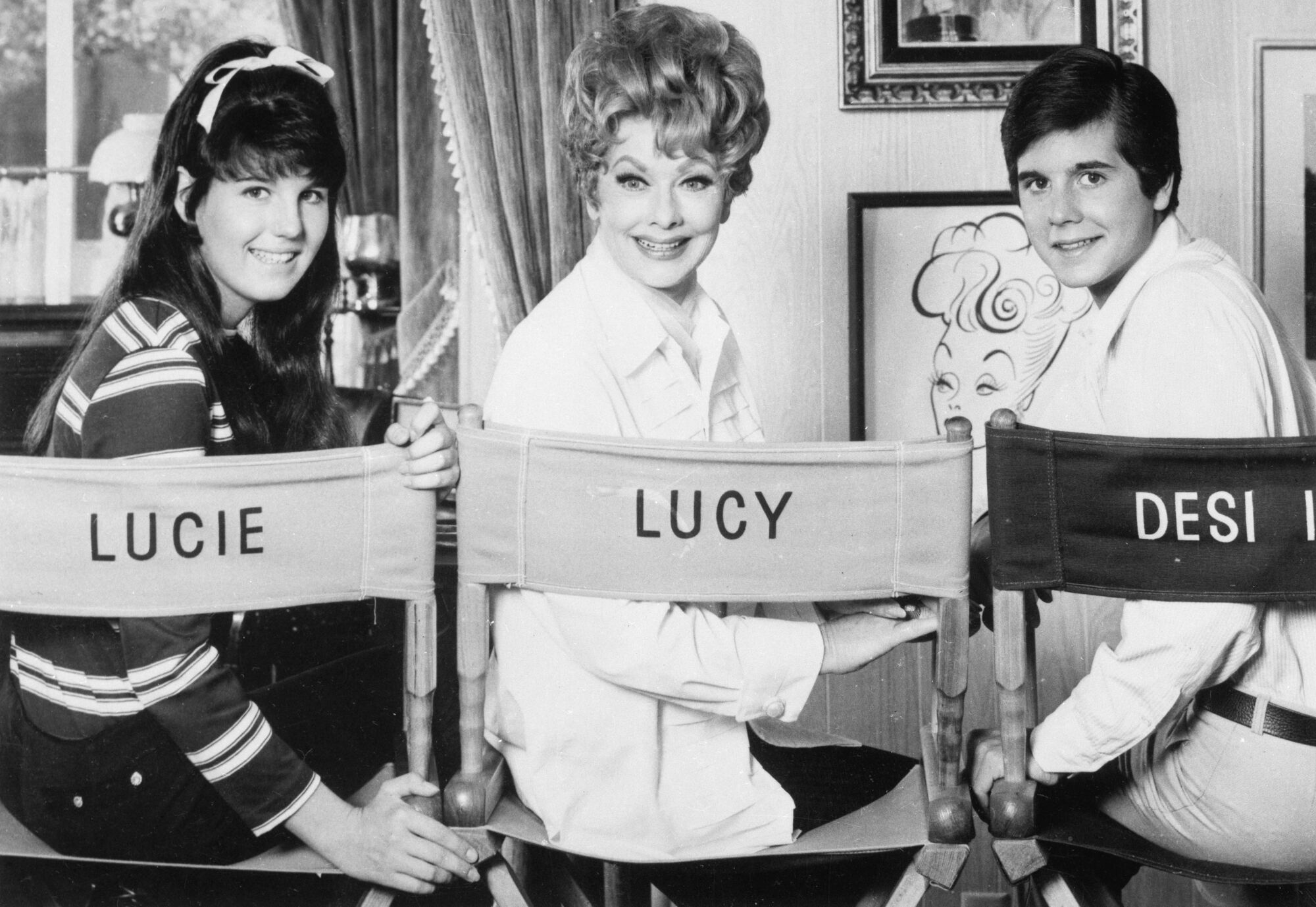 Lucille Ball with her teens, Lucie and Desi Jr. 