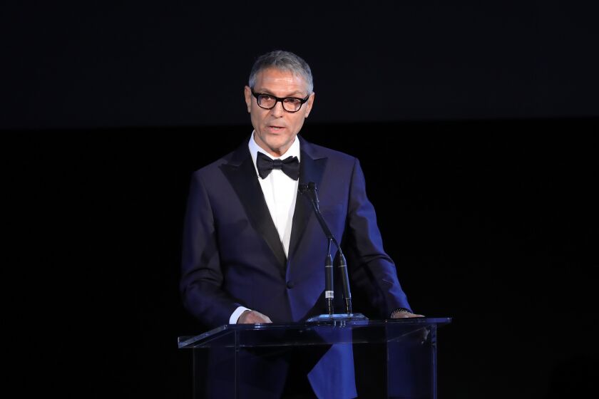 LOS ANGELES, CA - NOVEMBER 04: Co-CEO of William Morris Endeavor Ari Emanuel speaks onstage during the 2017 LACMA Art + Film Gala Honoring Mark Bradford and George Lucas presented by Gucci at LACMA on November 4, 2017 in Los Angeles, California. (Photo by Neilson Barnard/Getty Images for LACMA)