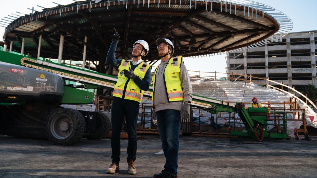 Peter Guber, part-owner of the Warriors and Dodgers, talks to Peter Bryan about construction of the Chase Center in San Francisco.