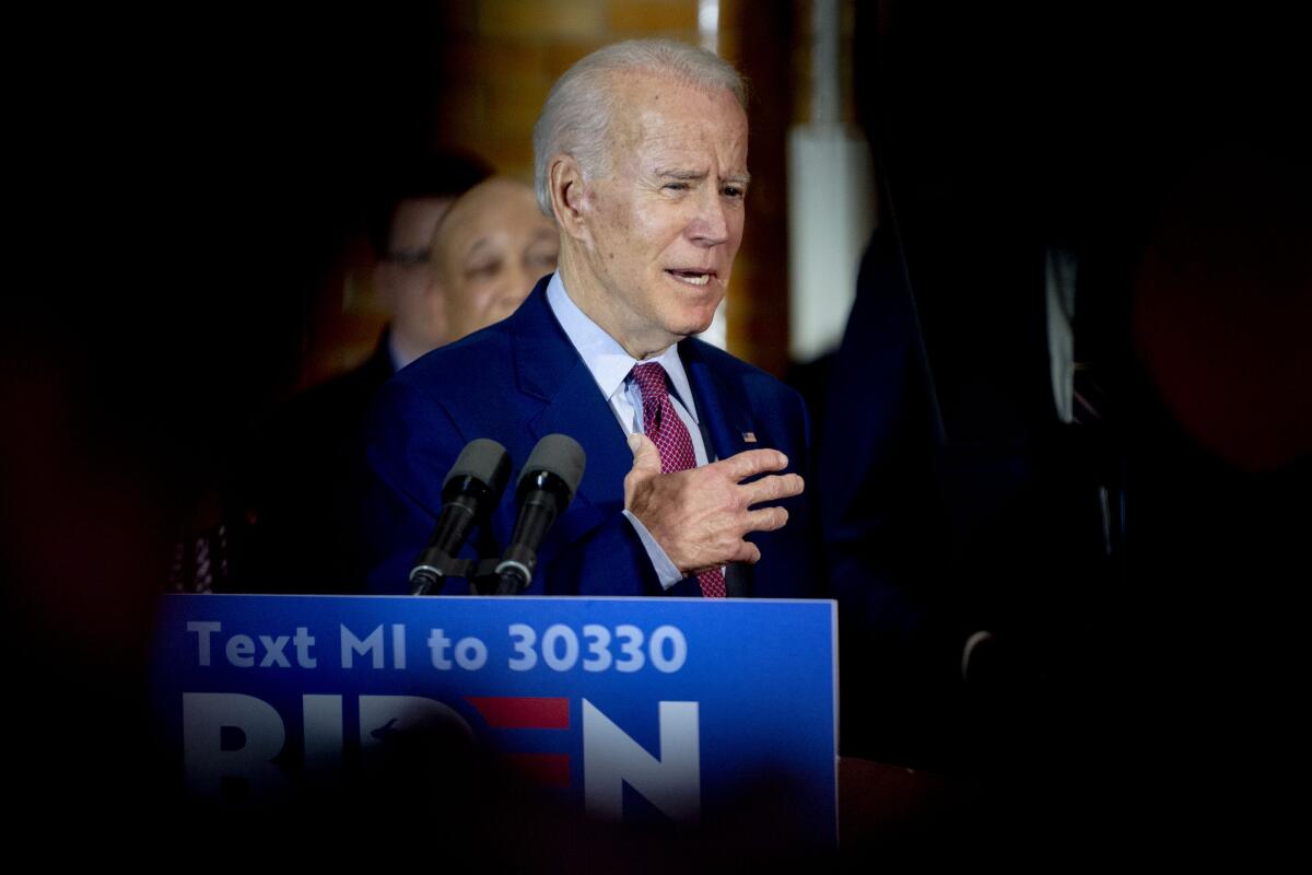 Joe Biden campaigning in Michigan