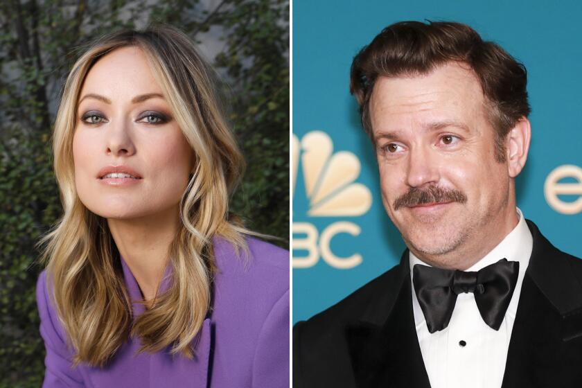 Left, Olivia Wilde and right, Jason Sudeikis. 