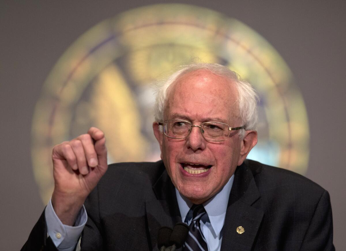 "I don't believe in some foreign ‘ism,' but I believe deeply in American idealism," Democratic presidential candidate Sen. Bernie Sanders said in a speech at Georgetown University.