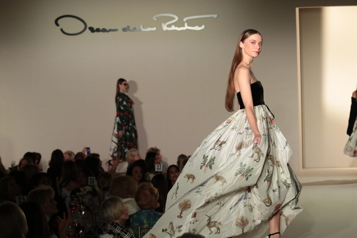 The Oscar de la Renta fall 2018 collection was shown during the Colleagues' 30th annual spring luncheon and Oscar de la Renta fashion show at the Beverly Wilshire Hotel in Beverly Hills on April 17.