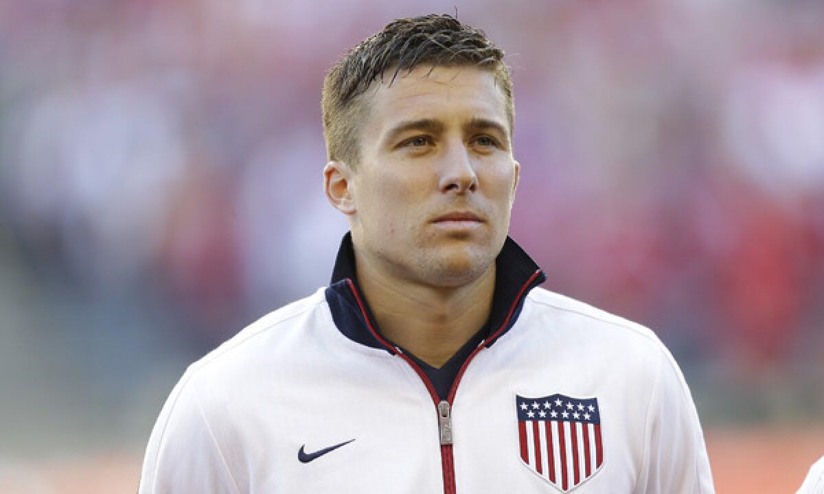 U.S. defender Matt Besler stands during player introductions before a World Cup qualifying match against Panama in June. Besler understands a single mistake on the back line could prove costly in World Cup competition.
