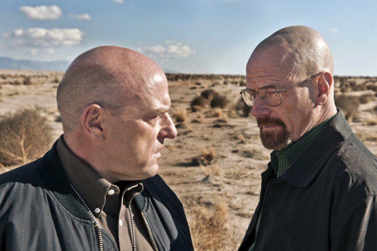 Dean Norris, left, and Bryan Cranston in a scene from "Breaking Bad."