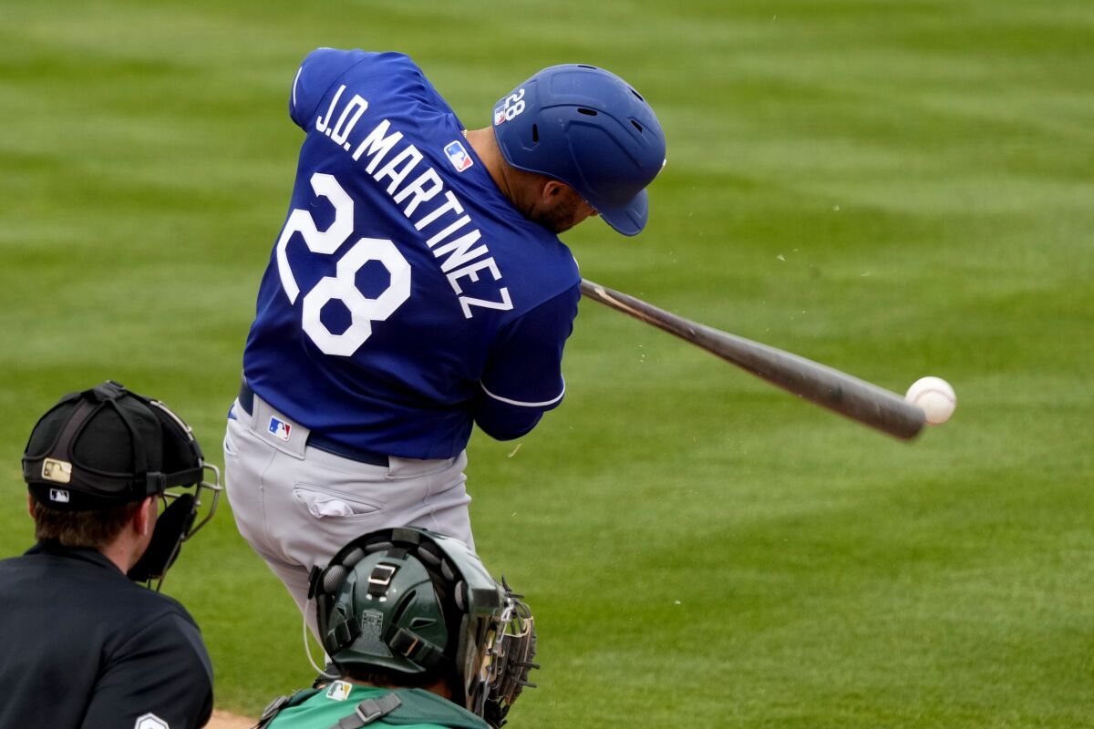 J.D. Martinez has been off to a slow start in his first spring with the Dodgers.