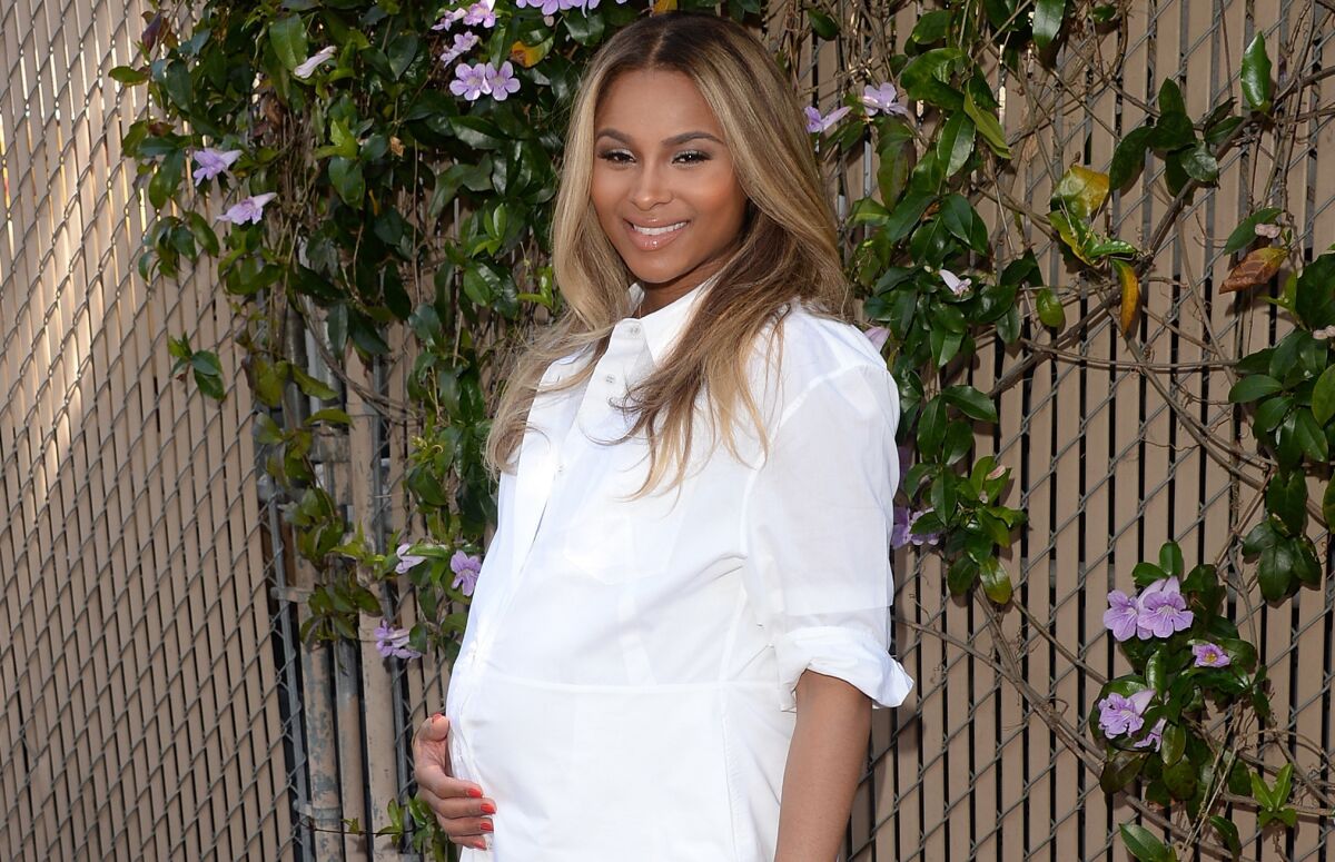 Ciara, shown at an early April event in West Hollywood, gave birth to a son on Monday.