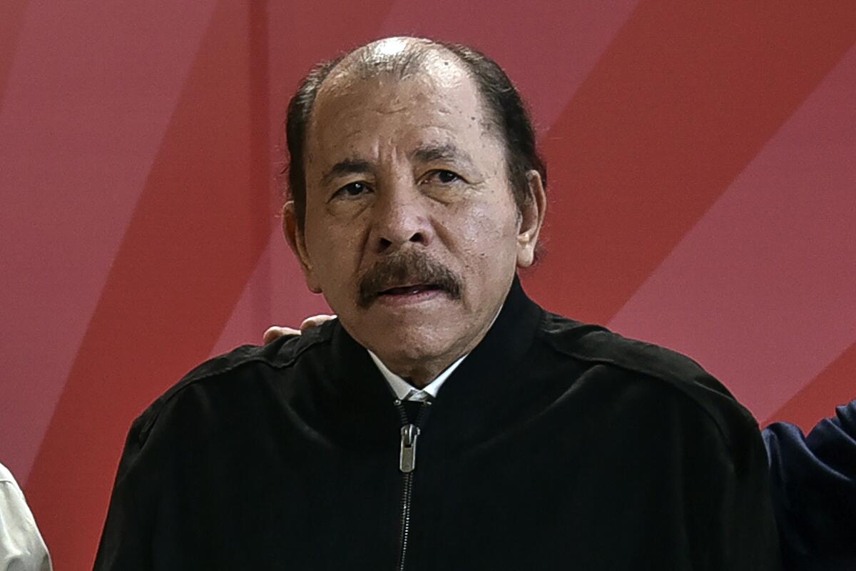 Nicaragua's President Daniel Ortega poses for a photo.