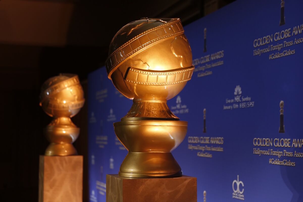 Golden globe statues