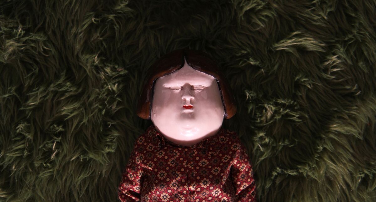 A closeup of a sleeping character from Hugo Covarrubias' animated short "Bestia." 