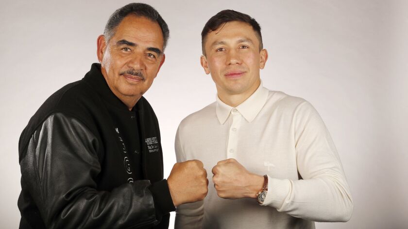Boxer Gennady “GGG” Golovkin, right, with trainer Abel Sanchez. Golovkin announced on Wednesday that he is parting ways with Sanchez.