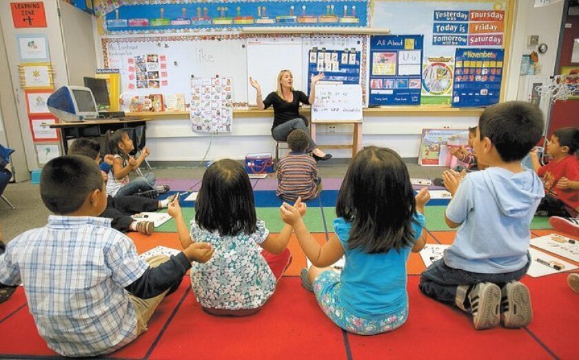 A kindergarten class at Central Elementary School in City Heights.