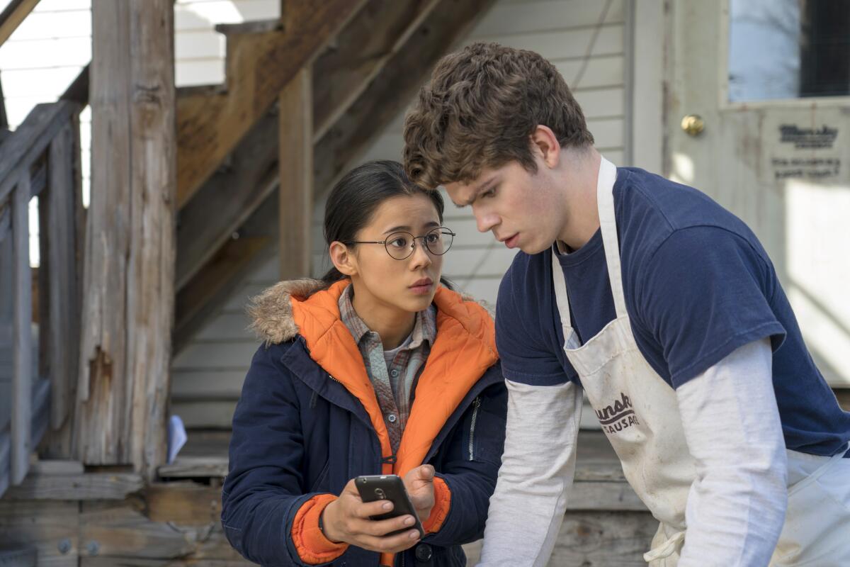 Leah Lewis and Daniel Diemer in the movie 'The Half Of It'