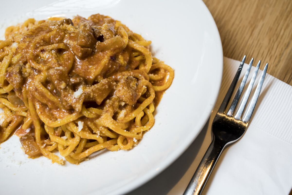 The tonnarelli all'Amatriciana at Uovo may just be the best dish of its kind in town.