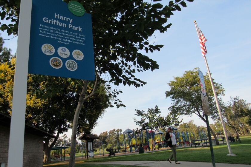 Different entities help pay for the upkeep of Harry Griffen Park in La Mesa. Asked to contribute more, El Cajon says no.