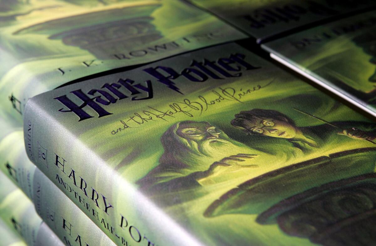 Copies of the novel "Harry Potter and the Half-Blood Prince," by author J.K. Rowling, are seen at the Amazon.com shipping facility on July 11, 2005, in Fernley, Nev.