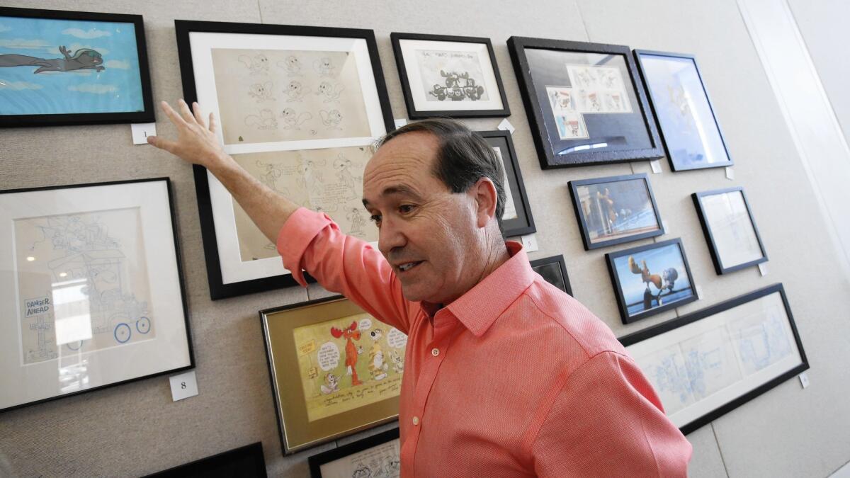 Darrell Van Citters, author of the book "The Art of Jay Ward Productions," talks about the Jay Ward Legacy Exhibit at the Paley Center For Media in Beverly Hills on Oct. 15, 2014.