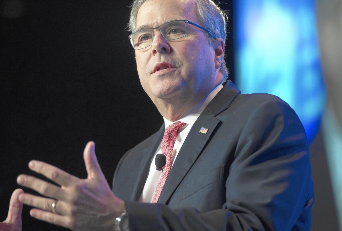 As governor of Florida, Republican Jeb Bush signaled an embrace of some legal status for people in the U.S. without authorization. His views are squarely contrary to those of many conservative voters.