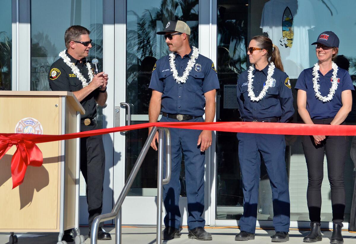 Newport Beach fire Chief, Jeff Boyles introduces.