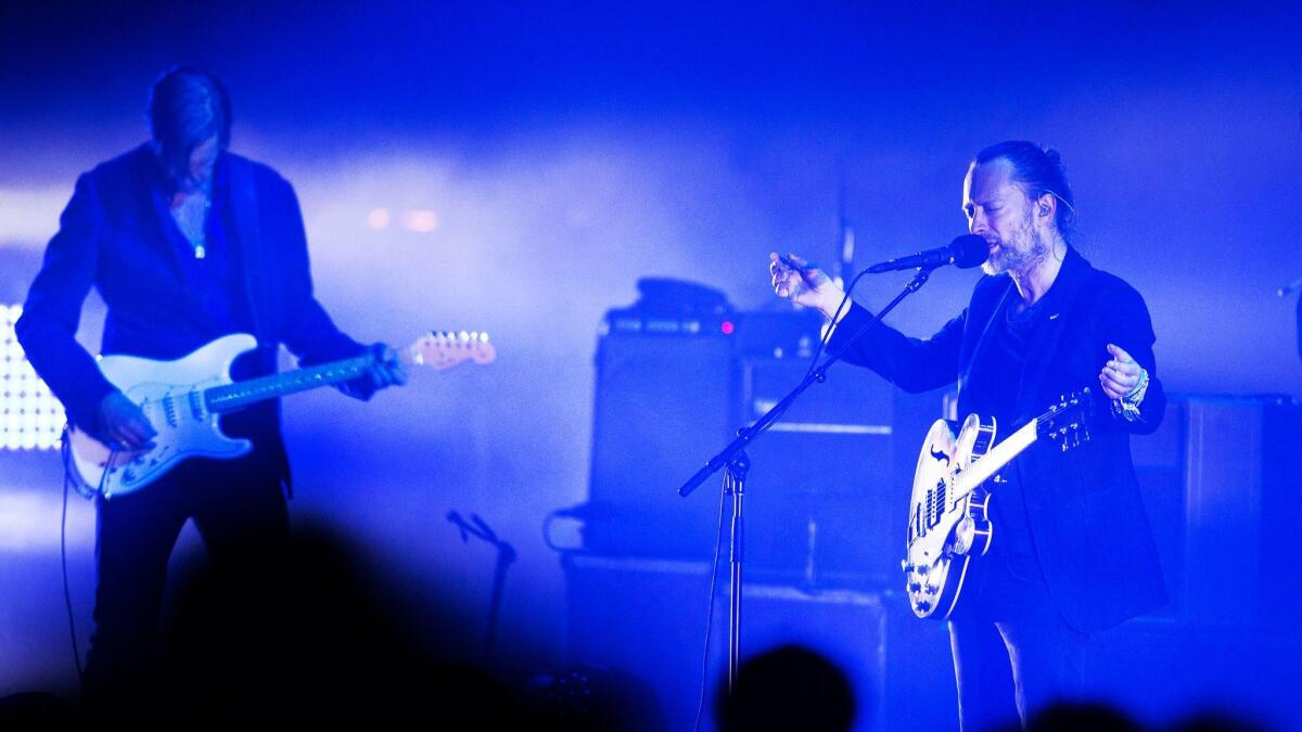 Radiohead performs at the Shrine Auditorium earlier this year.