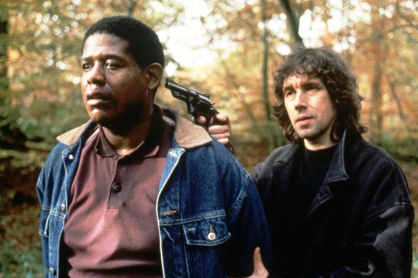 L–R: Forest Whitaker and Stephen Rea in the movie "The Crying Game" : 1992. Showing at American Cinematheque at the Egyptian Theatre Presents... Sunday, November 14 – 5:00 PM; An Evening With director Neil Jordan. Jordan an Oscar for Best Screenplay. Lions Gate Home Entertainment