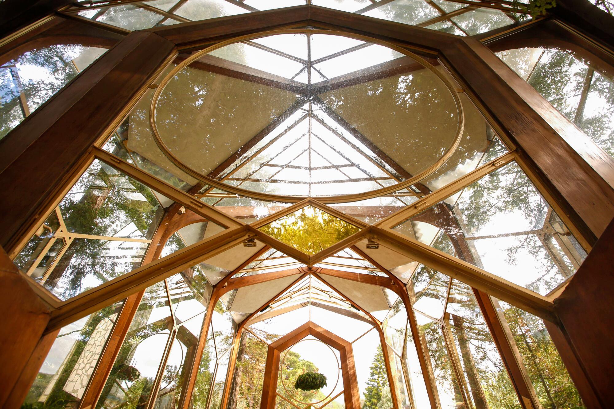 The beautiful symmetry of the Wayfarers Chapel in Rancho Palos Verdes.