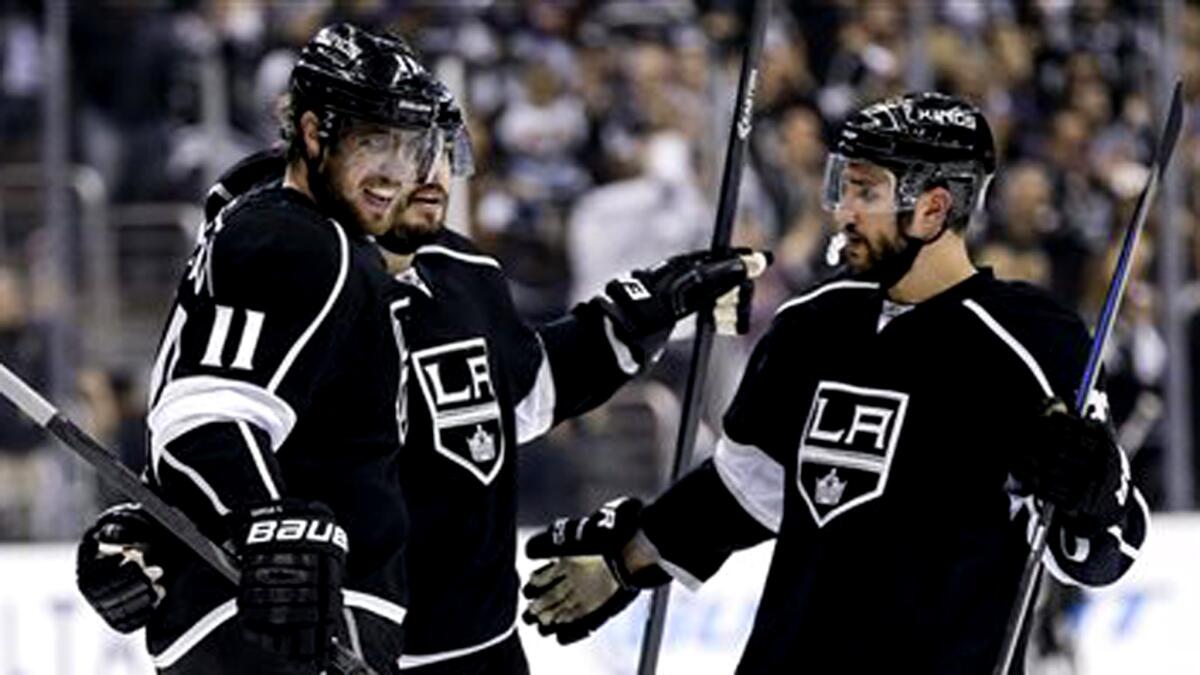 Among the Kings' corps players in their prime are (from left) Anze Kopitar, Drew Doughty and Alec Martinez.