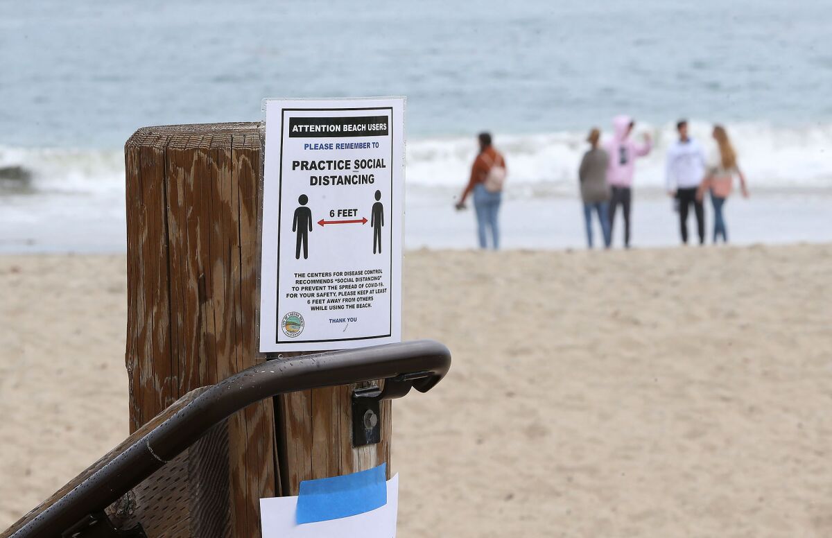 All city-owned beaches in Laguna Beach were closed in March in an effort to promote social distancing to curb the spread of the coronavirus that causes COVID-19.