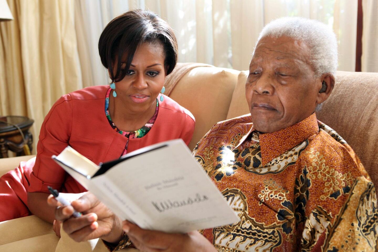 Michelle Obama and Nelson Mandela