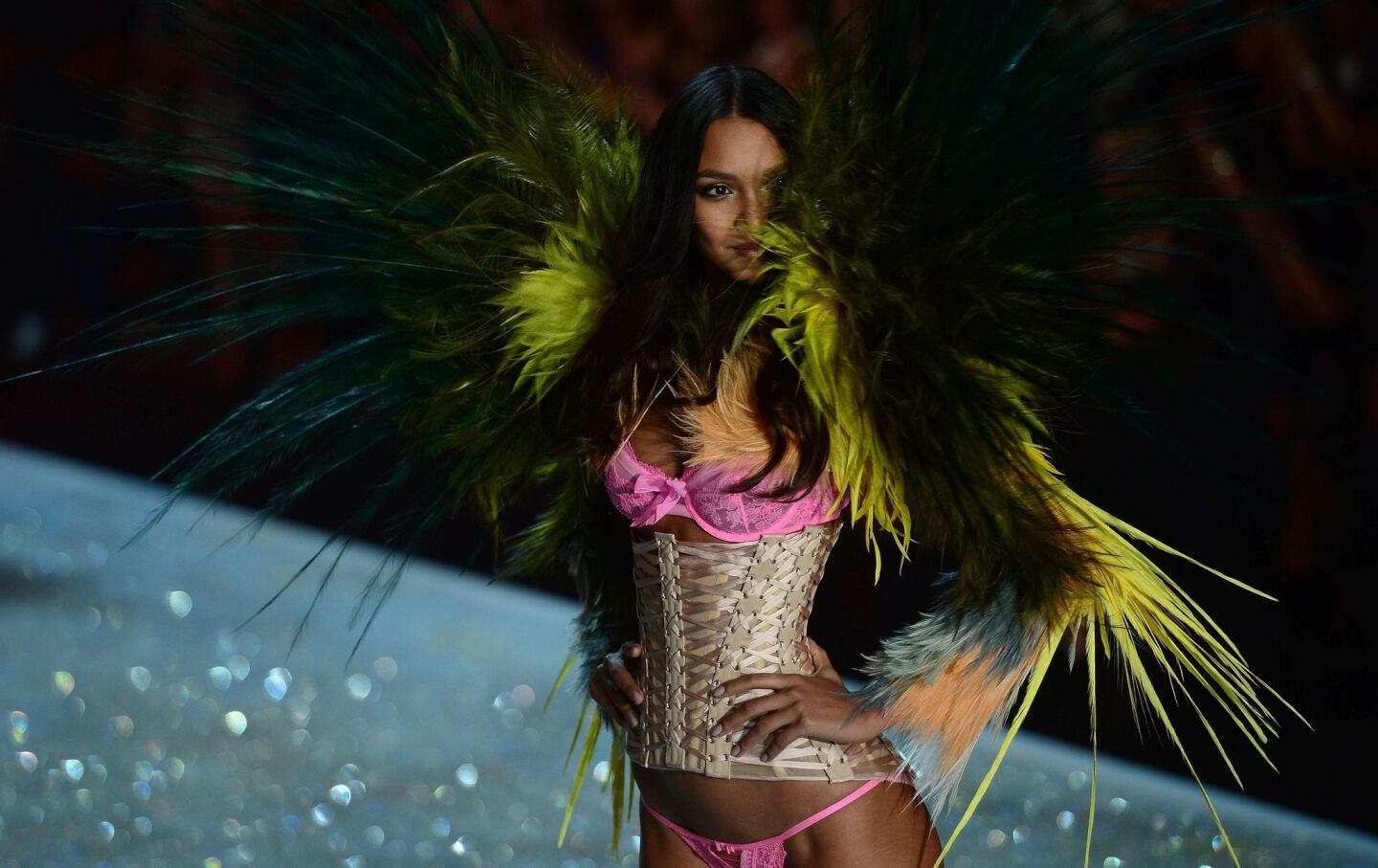 A model walks the runway at the 2013 Victoria's Secret Fashion Show on Wednesday.