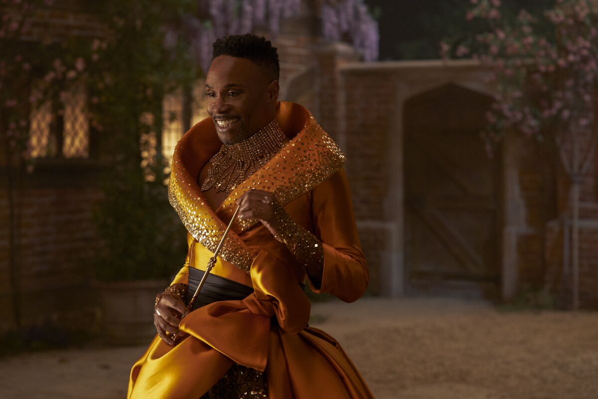 A man in a sparkly yellow dress
