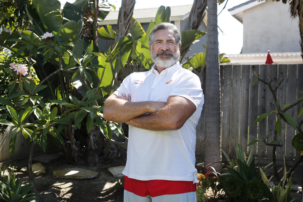 Tony Ciarelli at his home in Huntington Beach in 2020. 