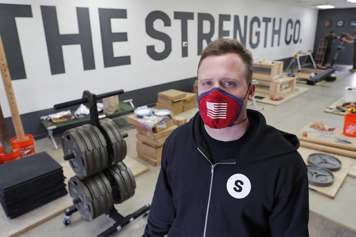 Grant Broggi, the Strength Co. owner, closed his strength training gym and began manufacturing his own wooden and steel squat racks to sell to people so they could work out at home.