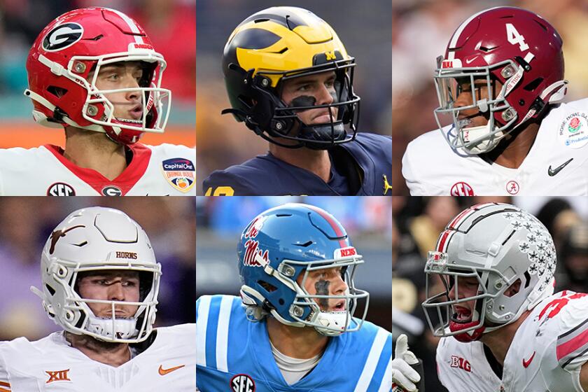 Collage of top college football players for the 2024 season.