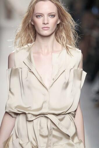 Silky textures on a neutral palette at Bottega Veneta.