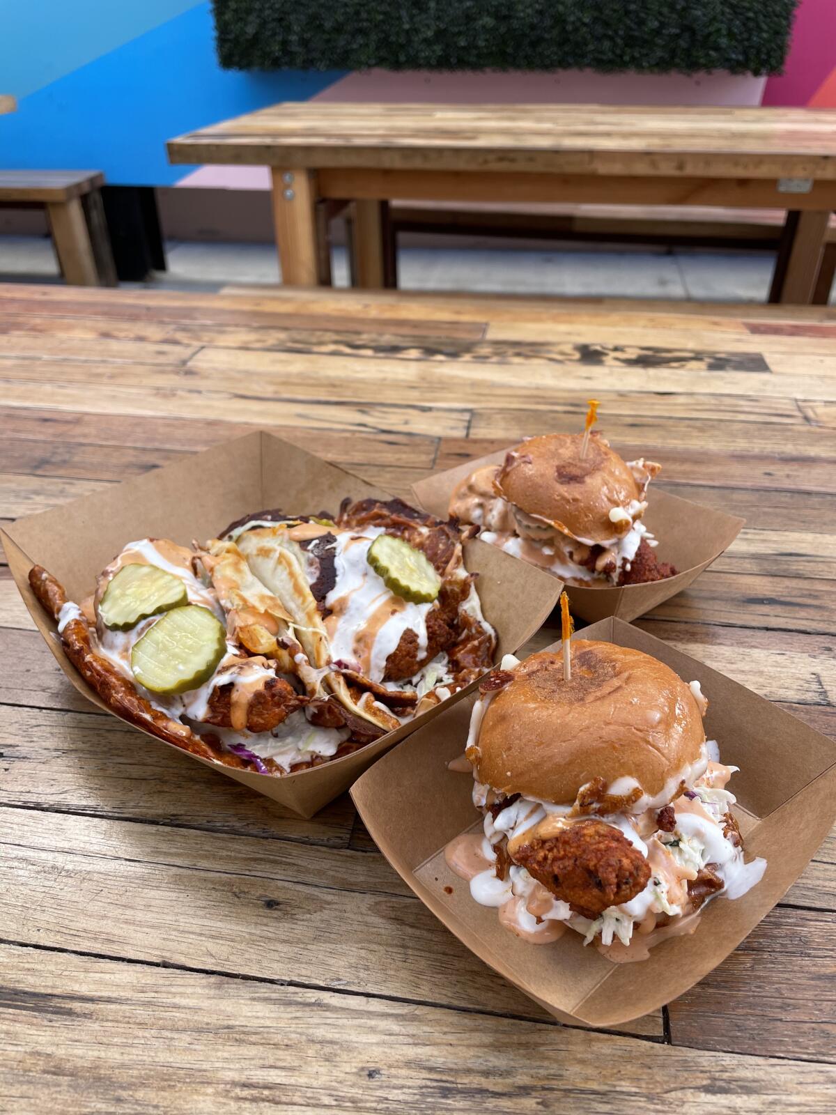 The Golden Hot Fried Chicken slider.